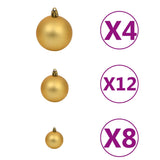 100-delige Kerstballenset 3/4/6 cm bruin/bronskleur/goudkleurig