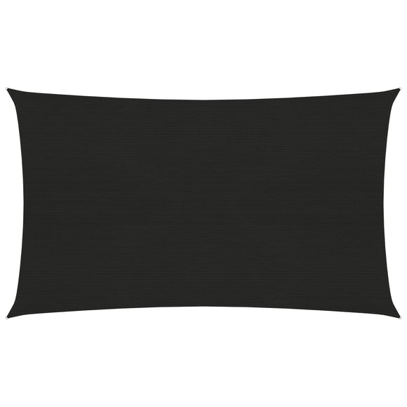 Zonnezeil 160 g/m² 3x6 m HDPE zwart