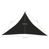 Zonnezeil 160 g/m² 4x4x5,8 m HDPE zwart