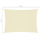 Zonnescherm rechthoekig 2x4,5 m oxford stof crèmekleurig