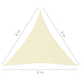 Zonnescherm driehoekig 6x6x6 m oxford stof crèmekleurig