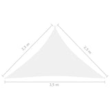 Zonnescherm driehoekig 2,5x2,5x3,5 m oxford stof wit