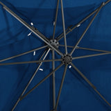 Zweefparasol met dubbel dak 250x250 cm azuurblauw