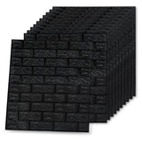 3D-behang zelfklevend 10 st bakstenen zwart