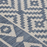 Buitenkleed met patroon platgeweven 200x280 cm blauw