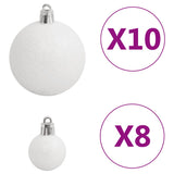 111-delige Kerstballenset polystyreen wit en grijs