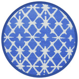 Buitenkleed Ø120 cm polypropeen blauw en wit